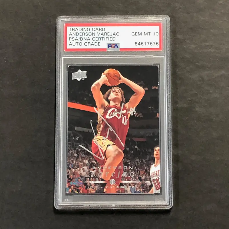 2008-09 Upper Deck #29 Anderson Varejao Signed Card AUTO 10 PSA Slabbed Cavaliers