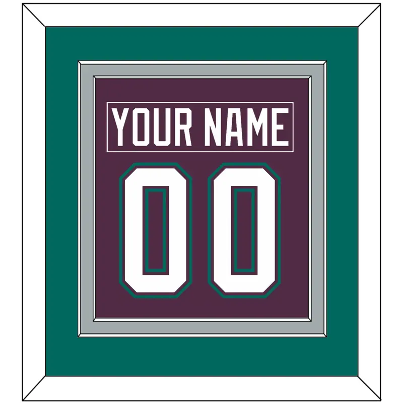 Anaheim Nameplate & Number (Back) Combined - Road Puprle (1993-2006) - Double Mat 3