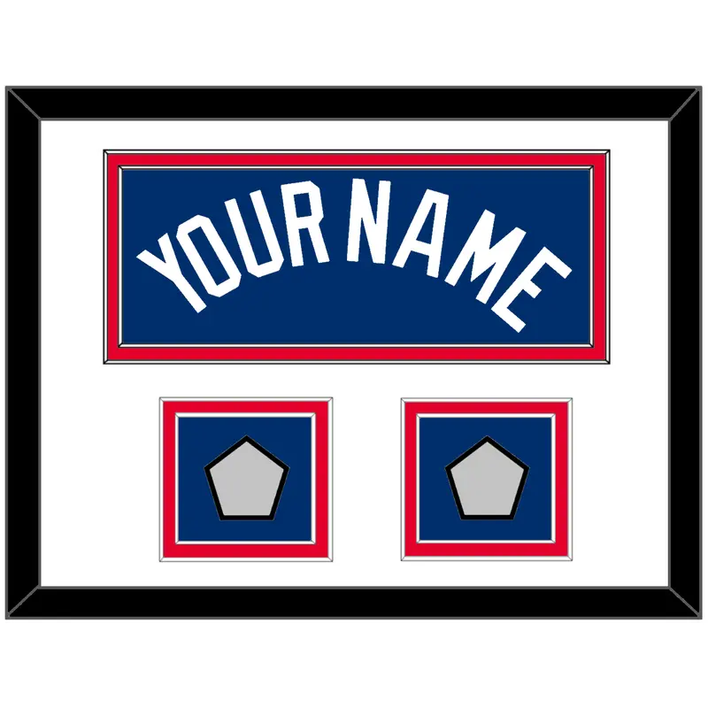 Los Angeles Name & 2 World Series Champions Patches - Alternate Road Blue - Double Mat 1