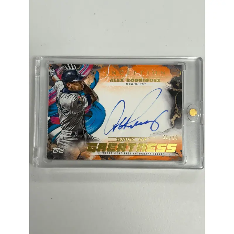 Alex Rodriguez 2023 Topps Inception Dawn of Greatness Orange Auto #5/10