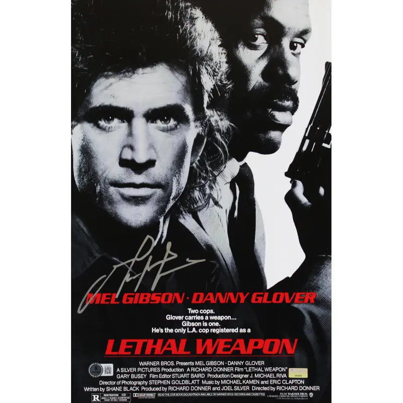 Mel Gibson Lethal Weapon Authentic Signed 11x17 Mini Movie Poster Photo BAS