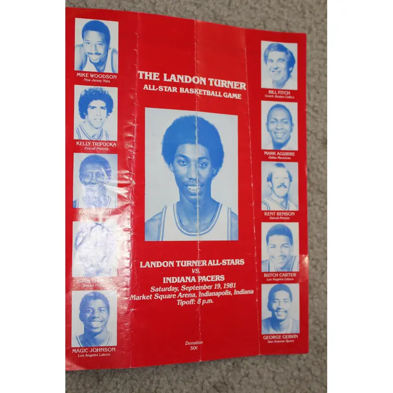 1981 Landon Turner All Star Basketball Game Program