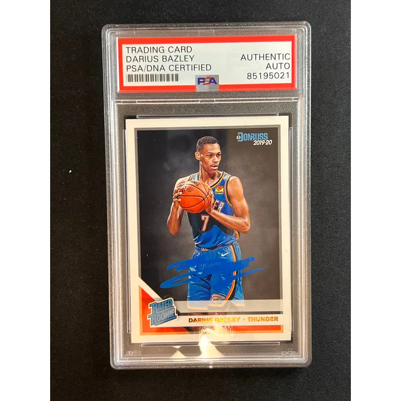 2019-20 Panini Donruss #249 Darius Bazley Signed Card AUTO PSA Slabbed Thunder