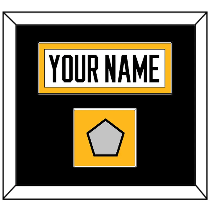 Pittsburgh Nameplate & Stanley Cup Champions Patch - Road White - Single Mat 3