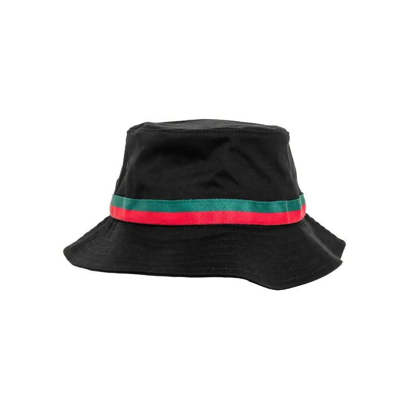 Stripe Bucket Hat - Black/Firered/Green