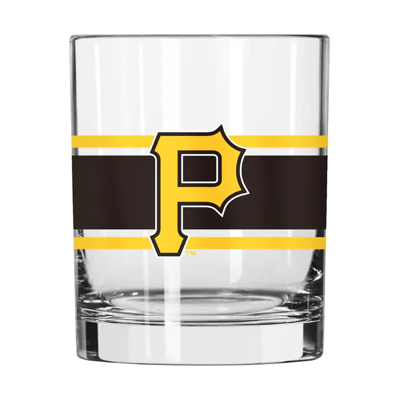 Pittsburgh Pirates 14oz Stripe Rocks Glass
