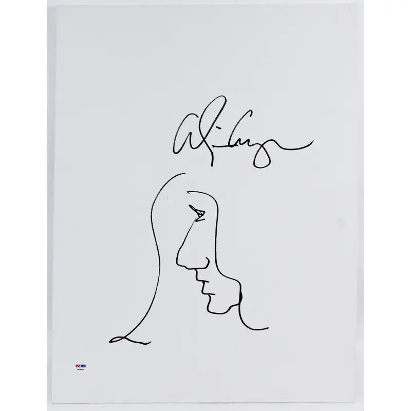 Alice Cooper Signed 18x24 Hand Drawn Self Portrait Sketch PSA/DNA ITP #7A26806