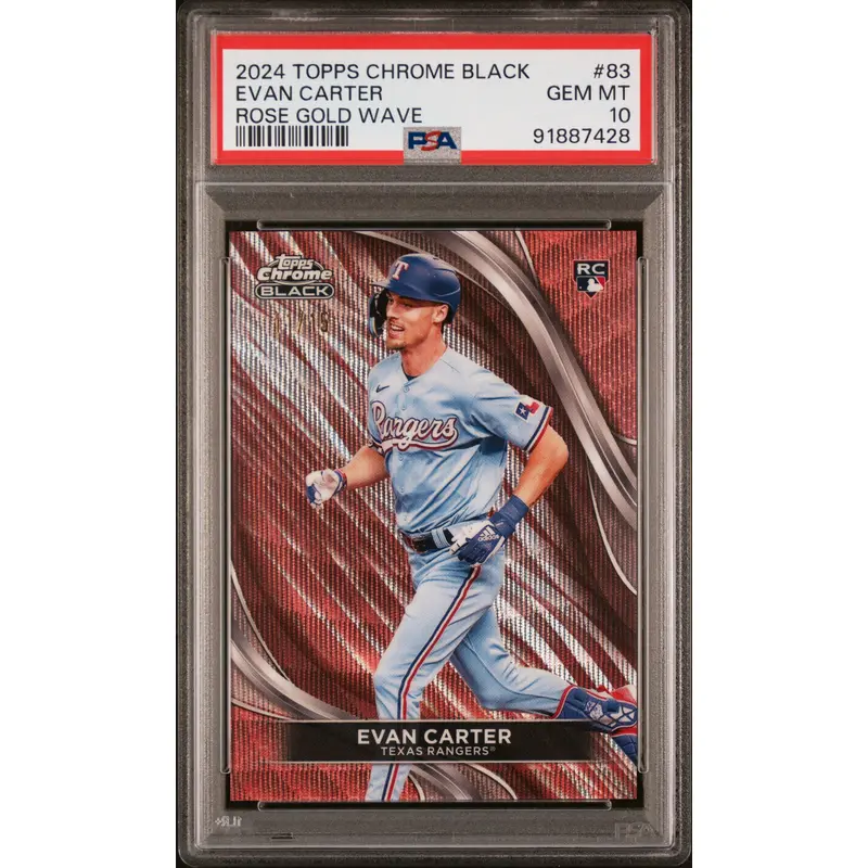 Evan Carter 2024 Topps Chrome Black #83 #10/15 PSA 10 Gem Mint