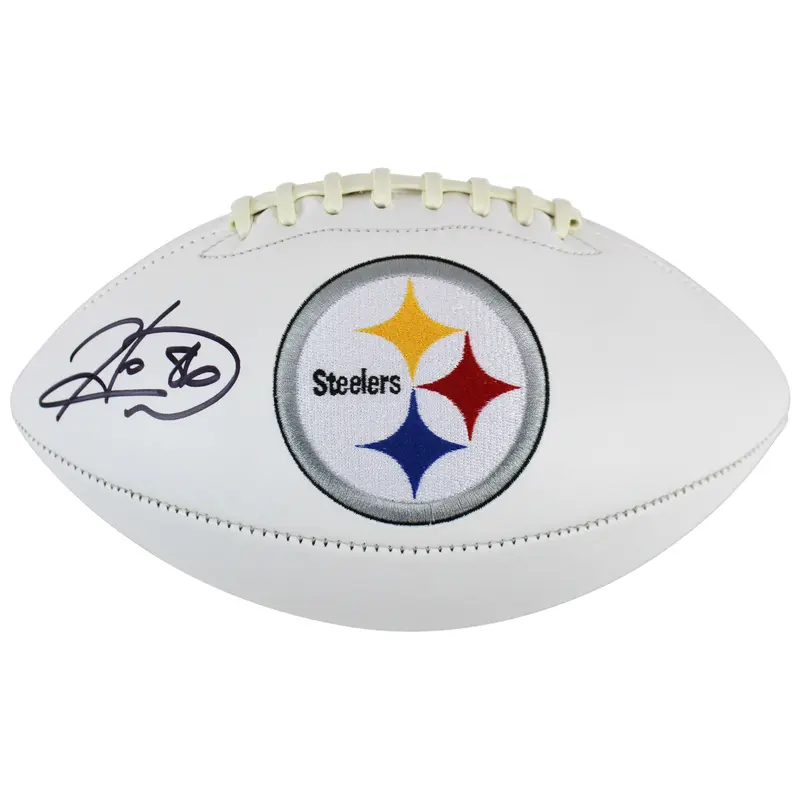 Steelers Hines Ward Authentic Signed White Panel Logo NFL Football BAS Witness