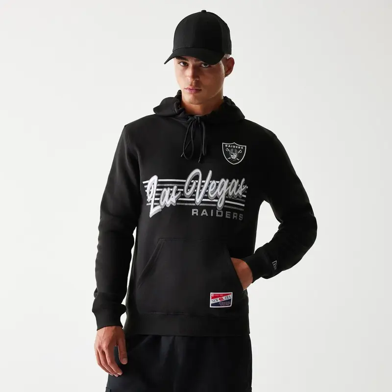 Las Vegas Raiders NFL Throwback Black Pullover Hoodie