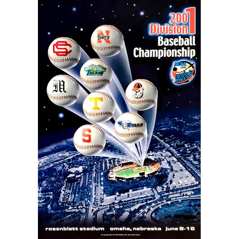 NCAA Baseball College World Series 2001 Official Event Poster - Action Images