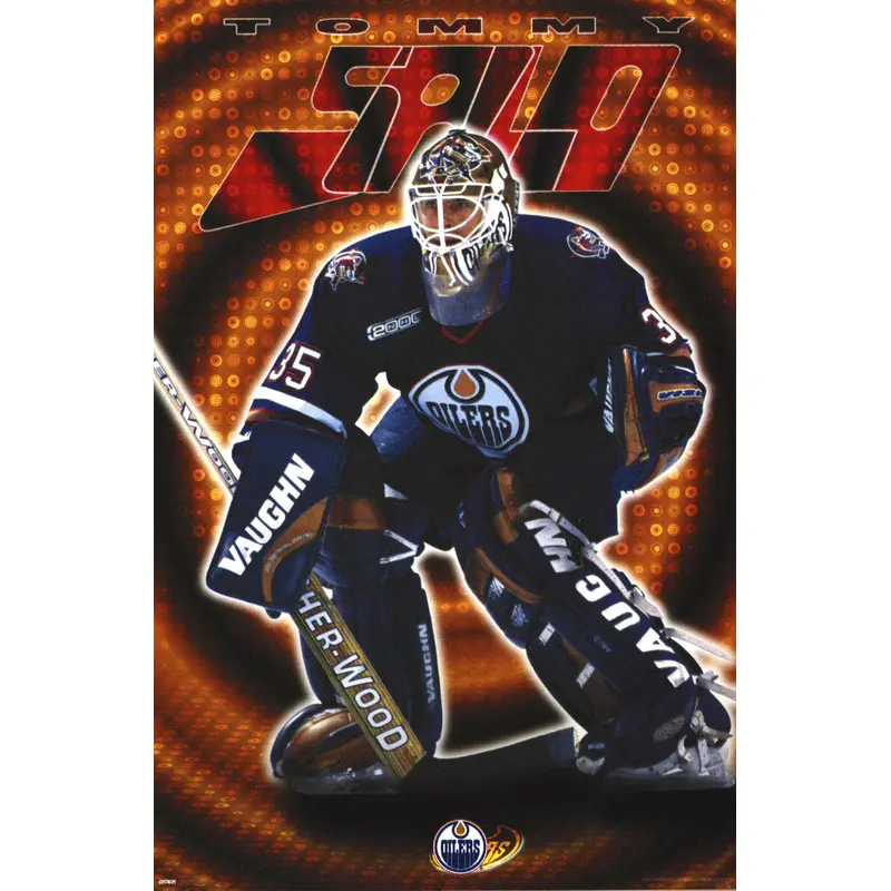 Tommy Salo "Stopper" Edmonton Oilers Goalie NHL Action Poster - Costacos 2000
