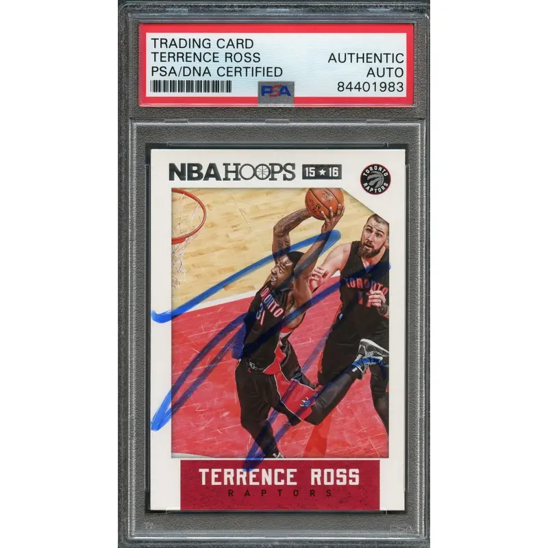2015-16 NBA Hoops #30 Terrence Ross Signed Card AUTO PSA Slabbed Raptors
