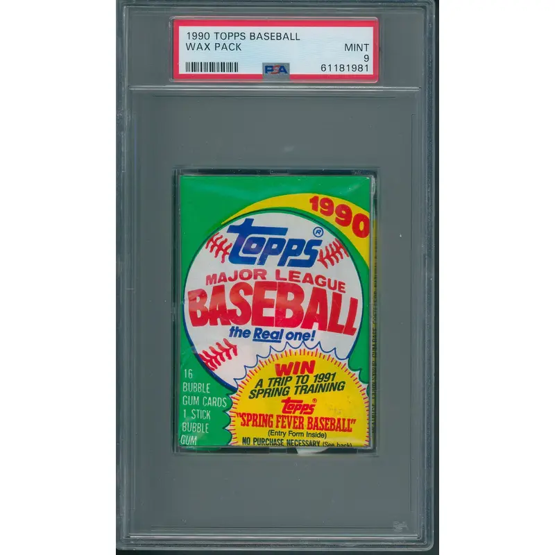 1990 Topps Baseball Unopened Wax Pack PSA 9