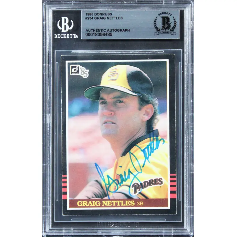 Padres Graig Nettles Authentic Signed 1985 Donruss #234 Card BAS Slabbed