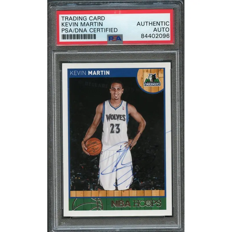 2013-14 NBA Hoops #208 Kevin Martin Signed Card AUTO PSA Slabbed Timberwolves