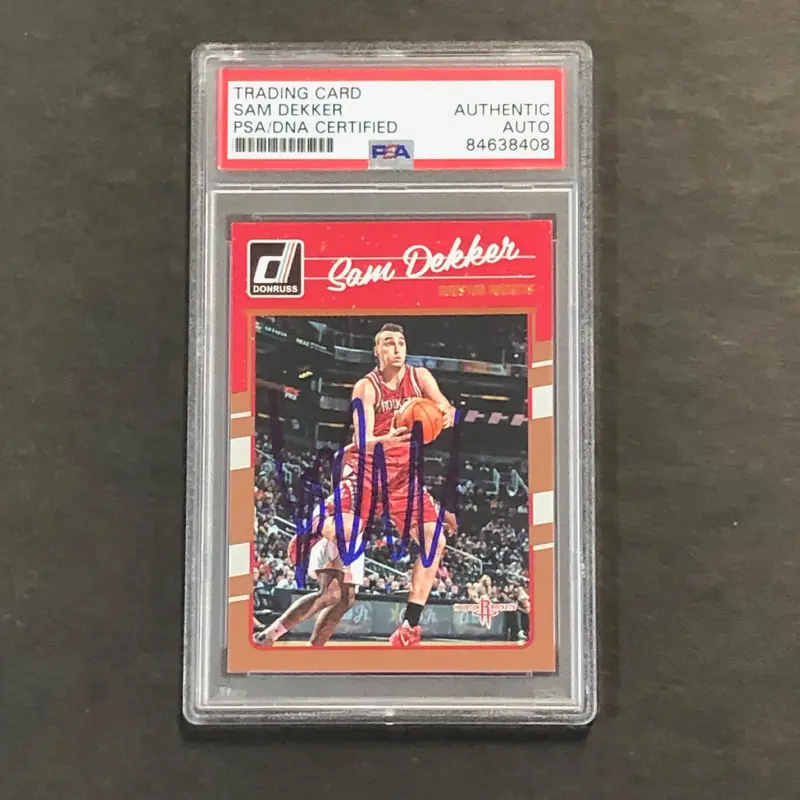 2016-17 Panini Donruss #113 Sam Dekker Signed Card AUTO PSA Slabbed RC Rockets