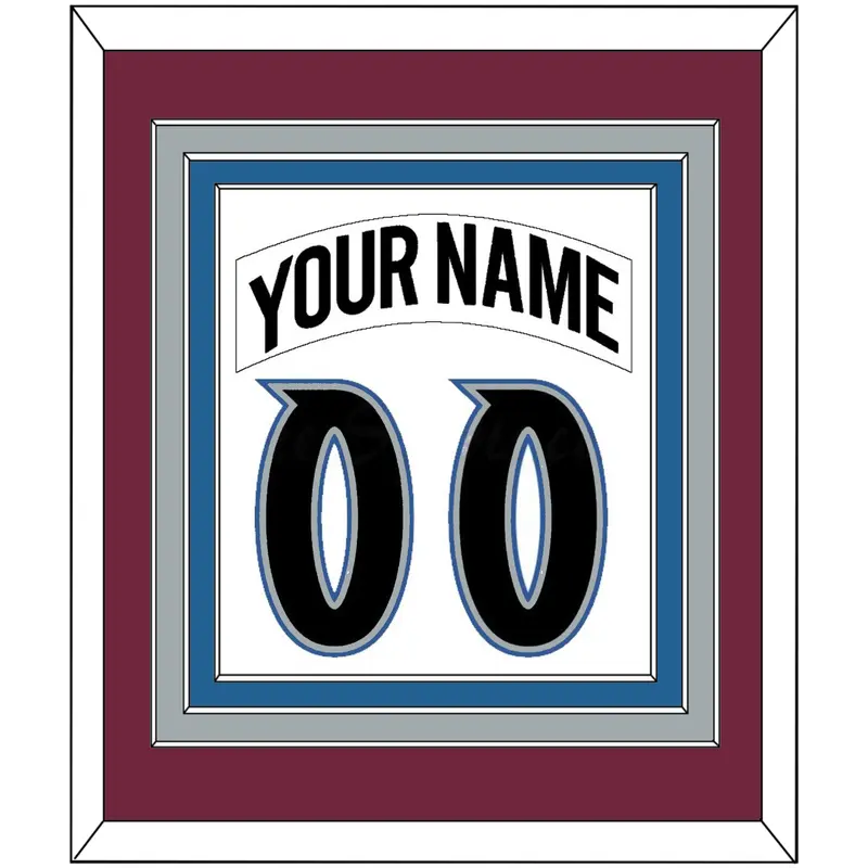 Colorado Nameplate & Number (Back) Combined - Home White (1999-2001) - Triple Mat 2