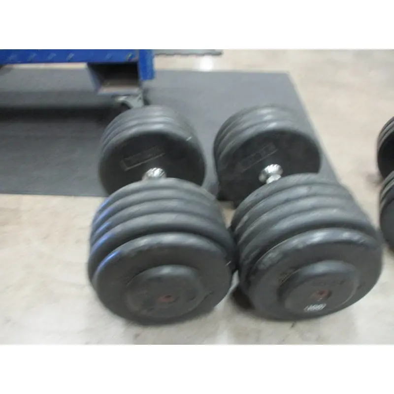 Used York 100 LB Rubber Dumbbell - PAIR