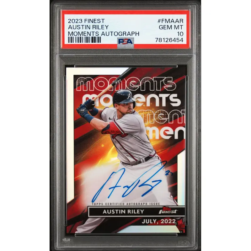 Austin Riley 2023 Topps Finest Moments Autograph PSA 10 Gem Mint