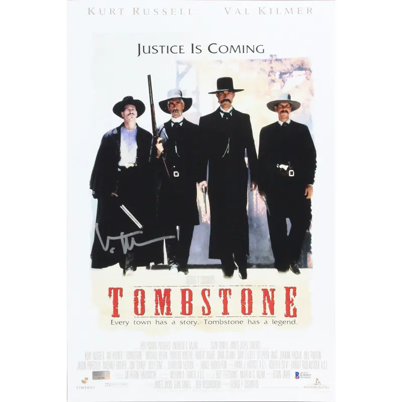 Val Kilmer Tombstone Authentic Signed 12x18 Mini Movie Poster BAS #K90993