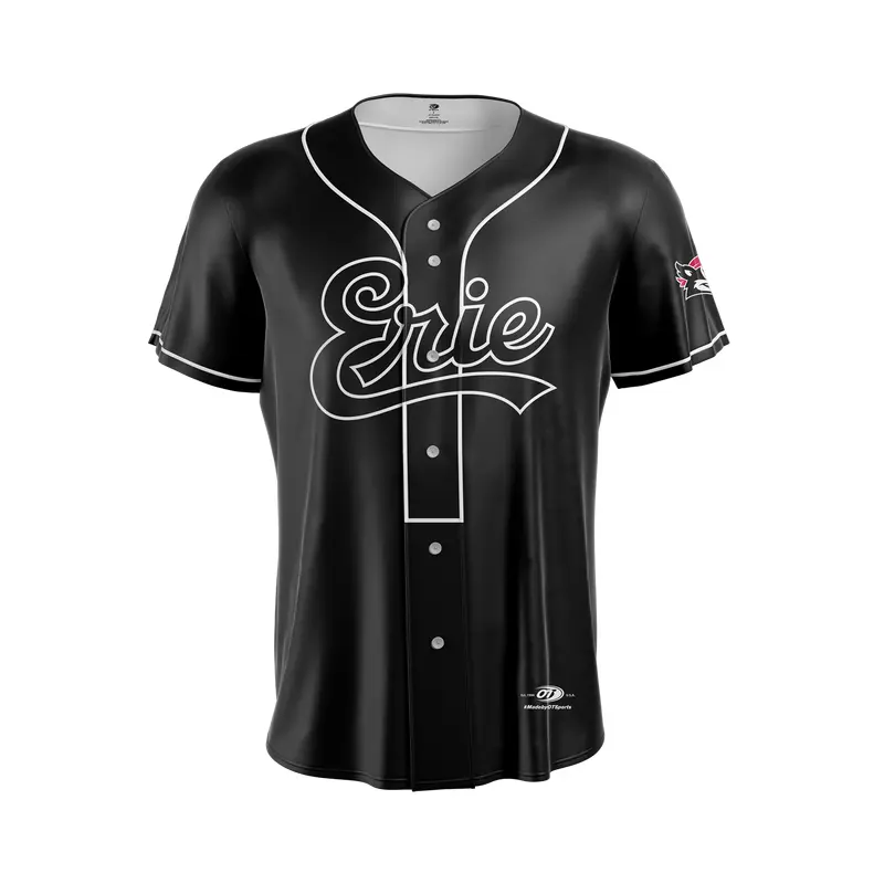 Erie SeaWolves OT Fauxback Black Jersey