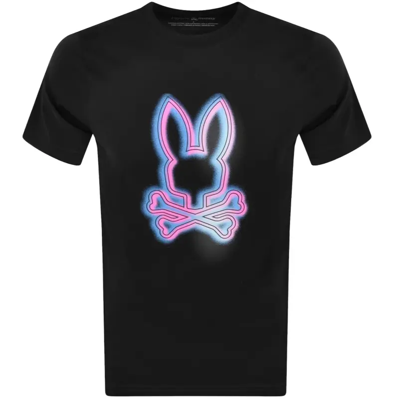 PSYCHO BUNNY T-SHIRT MEN BLACK B6U525F200 BLK