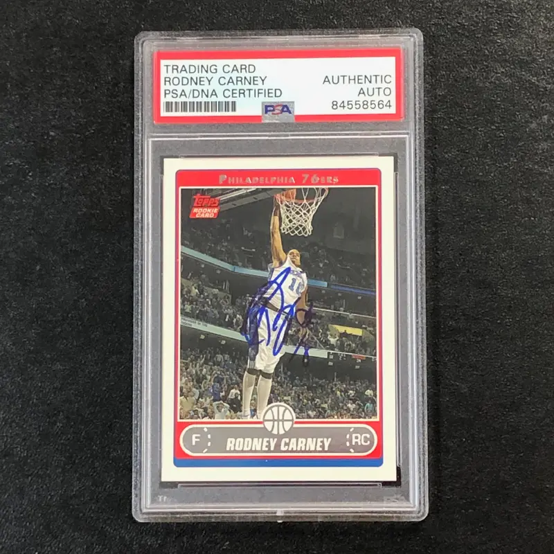 2006-07 Topps #249 Rodney Carney Signed Card AUTO PSA Slabbed 76ers