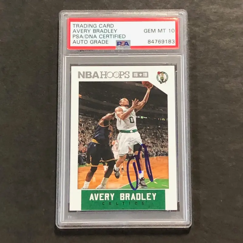 2015-16 Panini Hoops #205 Avery Bradley Signed Card AUTO 10 PSA/DNA Slabbed Celtics