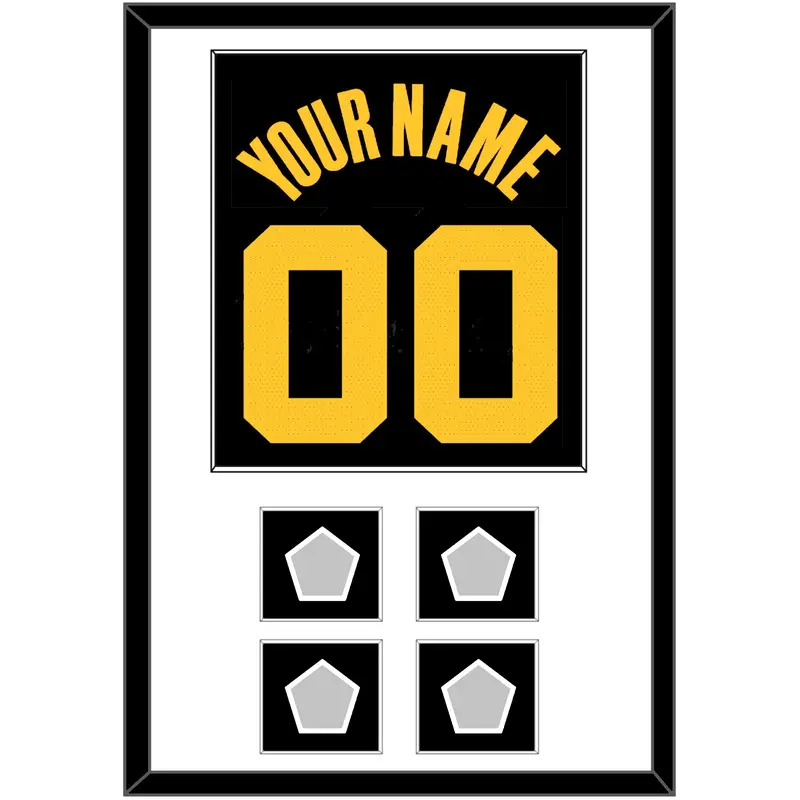 Golden State Name & Number With 4 Champions Patches - Black City (2021-2022) - Single Mat 1