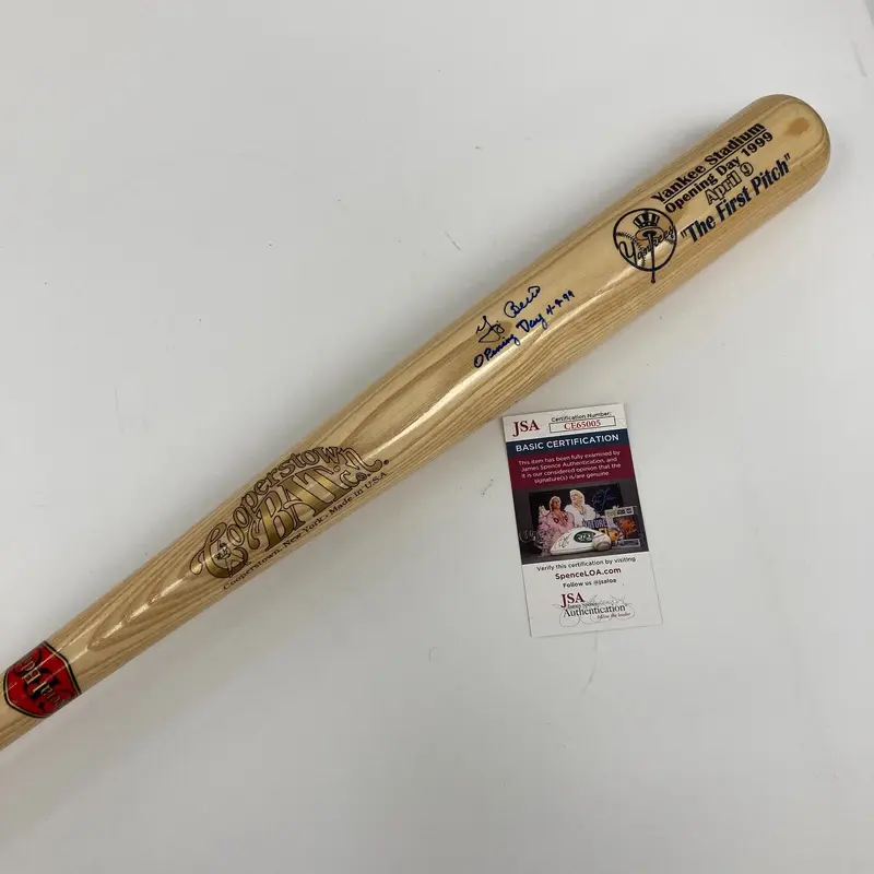 Yogi Berra Signed Inscribed 1999 Opening Day First Pitch Baseball Bat JSA COA