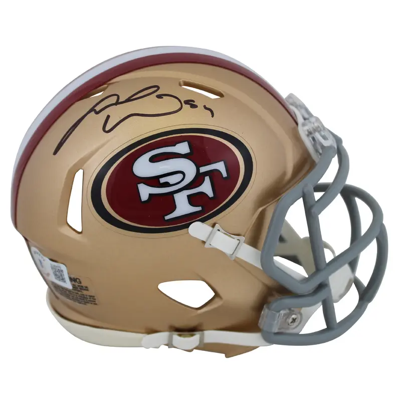49ers Fred Warner Authentic Signed Speed Mini Helmet Autographed BAS Witnessed