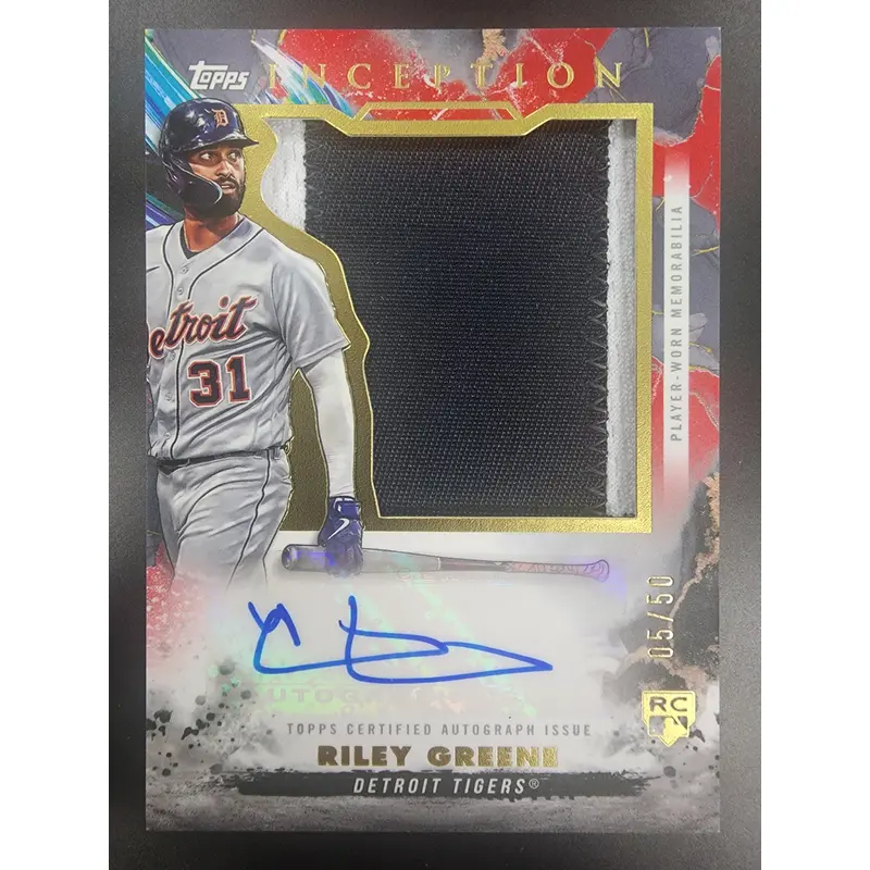 Riley Greene 2023 Topps Inception Rookie Patch Auto #5/50