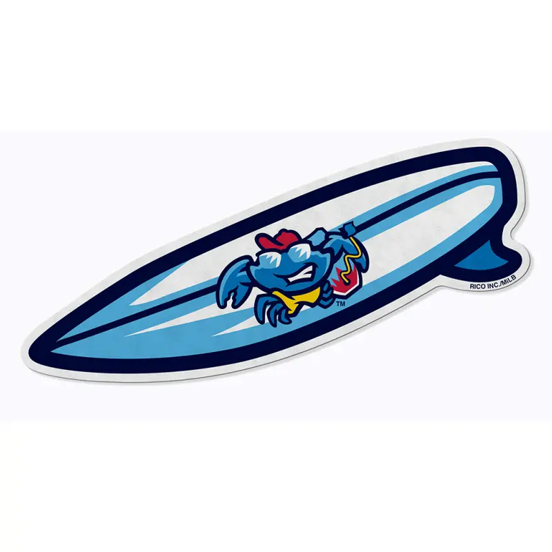 Jersey Shore BlueClaws Surfboard Shaped Felt Pennant Boogie Board Crab
