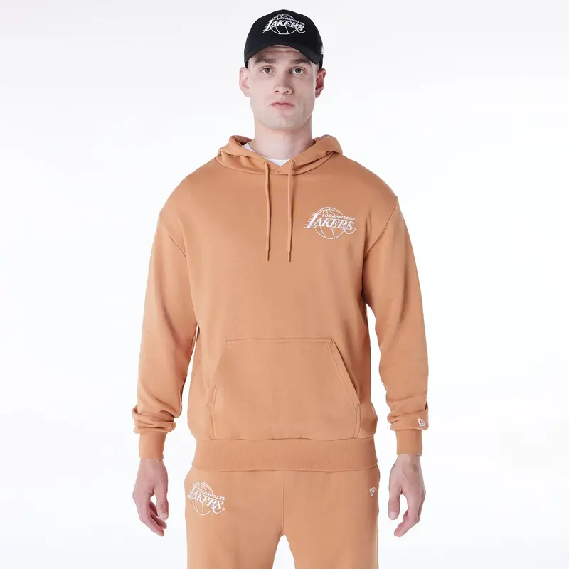 LA Lakers NBA League Essential Dark Beige Oversized Pullover Hoodie