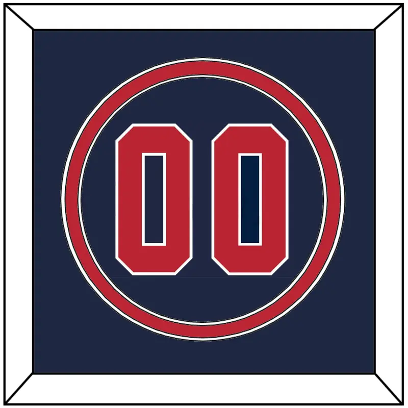 United States Baseball Number - 2020/2021 Olympics Alternate Blue - Double Mat 2