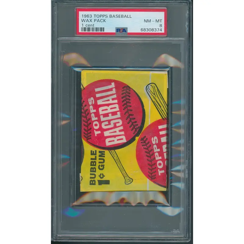 1963 Topps Baseball Unopened 1 Cent Wax Pack PSA 8 *8374