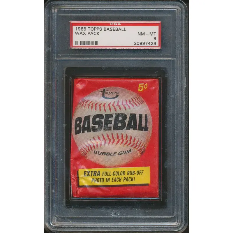 1966 Topps Baseball Unopened Wax Pack PSA 8