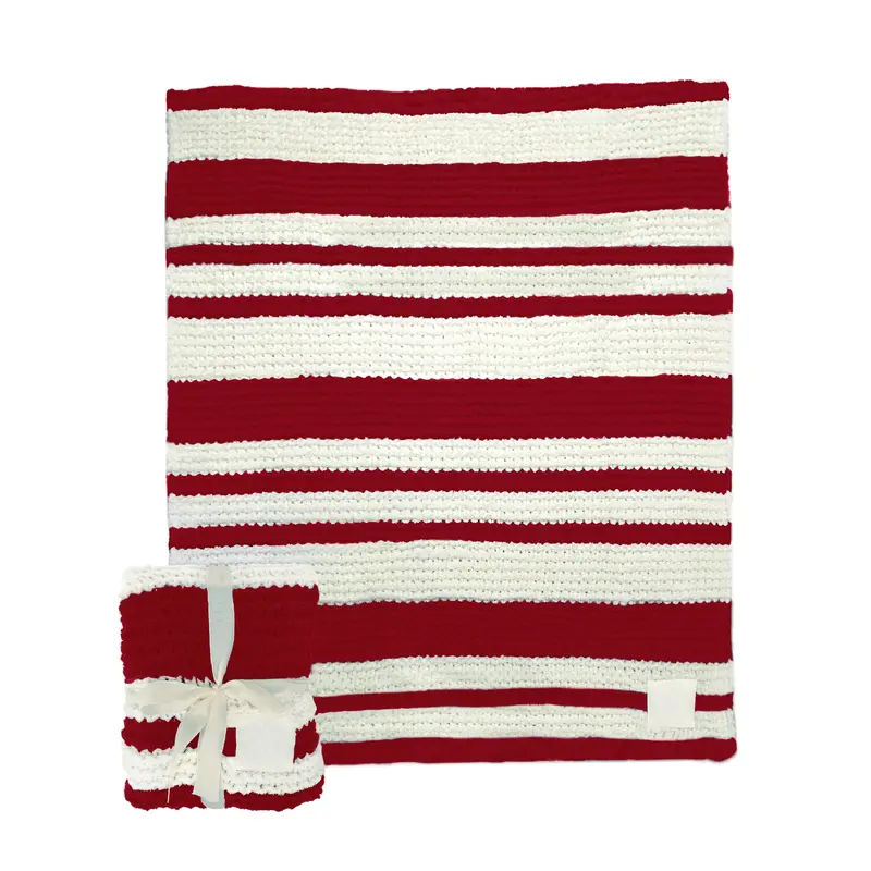 Plain Cardinal Cable Knit Throw 50x60