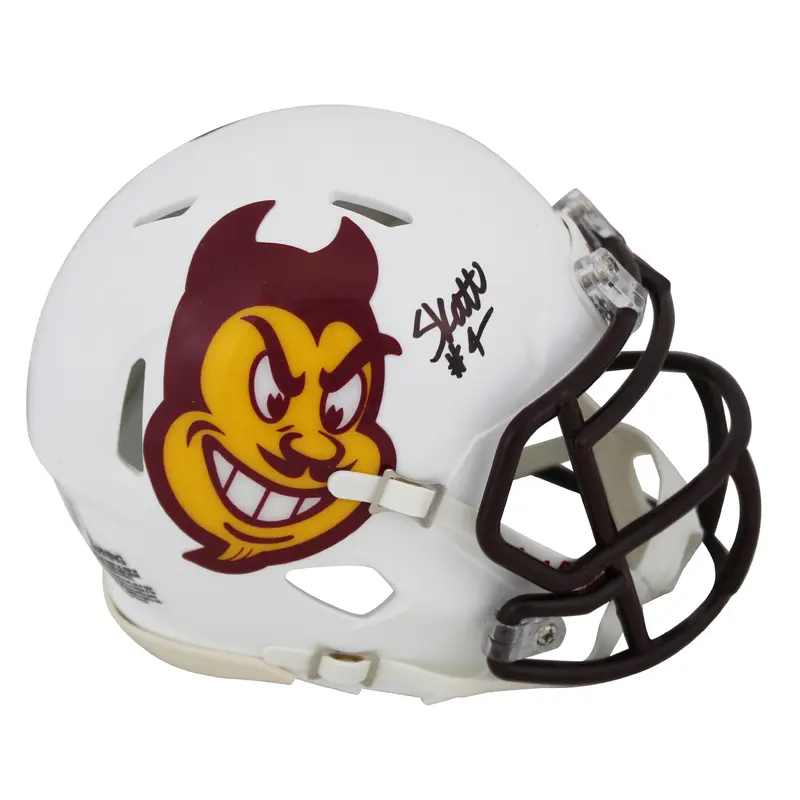 Arizona State Cameron Skattebo Signed Sparky 2023 Speed Mini Helmet BAS Witness
