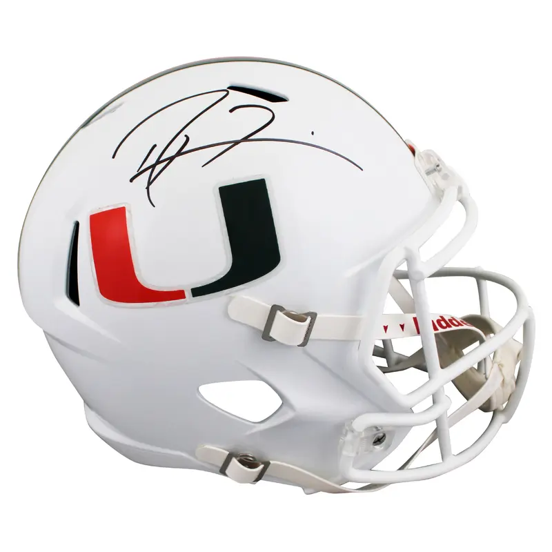 Miami Ray Lewis Authentic Signed White Full Size Speed Rep Helmet BAS Witnessed