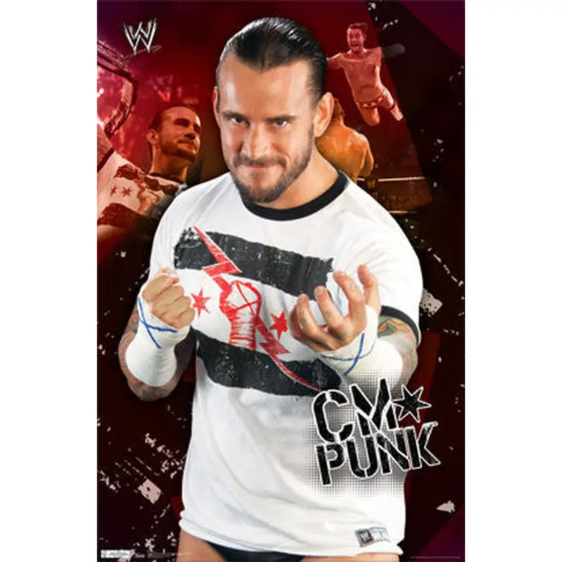 CM Punk WWE Wrestling Superstar Action Poster - Costacos Sports