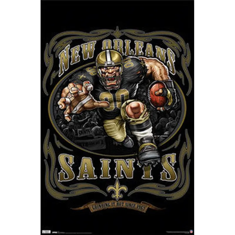New Orleans Saints "Grinding it Out Since 1967" Theme Art Poster - Costacos Sports