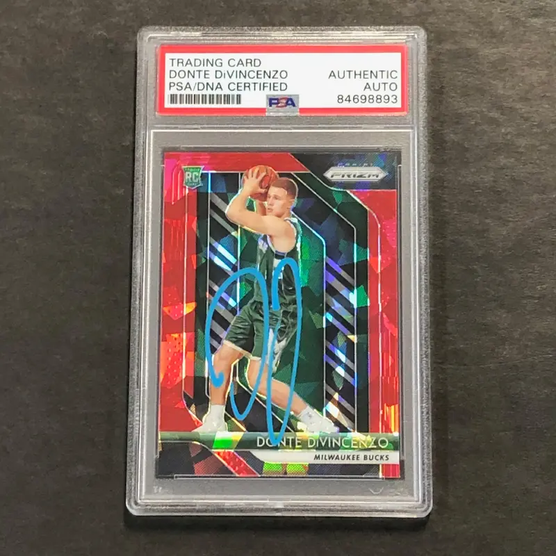 2018-19 Panini Prizm #246 DONTE DIVINCENZO Signed Card AUTO PSA/DNA Slabbed RC Bucks
