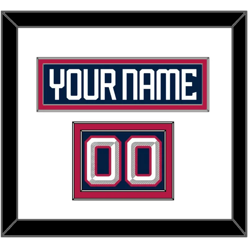 United States Mens Hockey Nameplate & Number (Shoulder) - 2025 4 Nations Blue - Double Mat 1