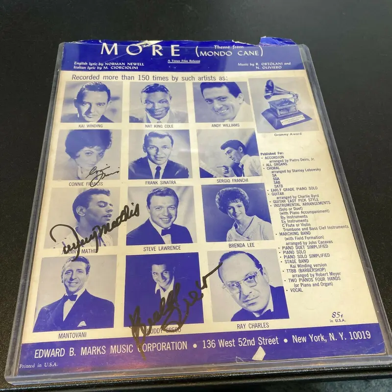 Buddy Greco Johnny Mathis & Connie Francis Signed Autographed Program