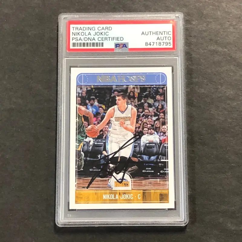 2017-18 NBA Hoops #140 Nikola Jokic Signed AUTO PSA Slabbed Nuggets