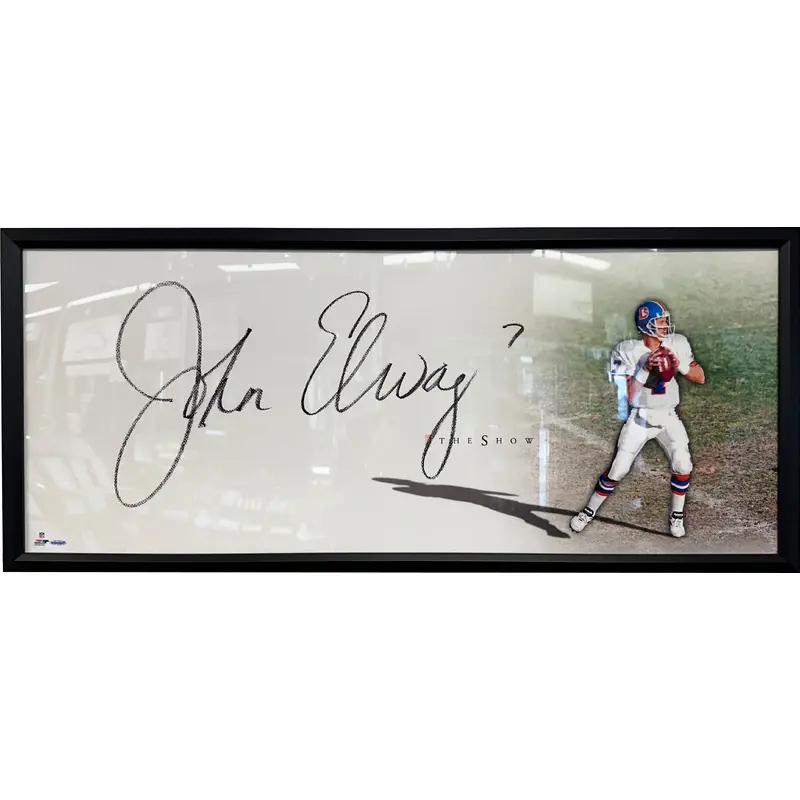 John Elway Autographed "The Show" 46x20 Framed - COA Upper Deck Authentication