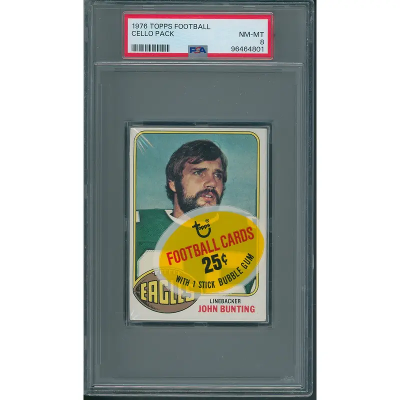 1976 Topps Football Unopened Cello Pack PSA 8 *4801