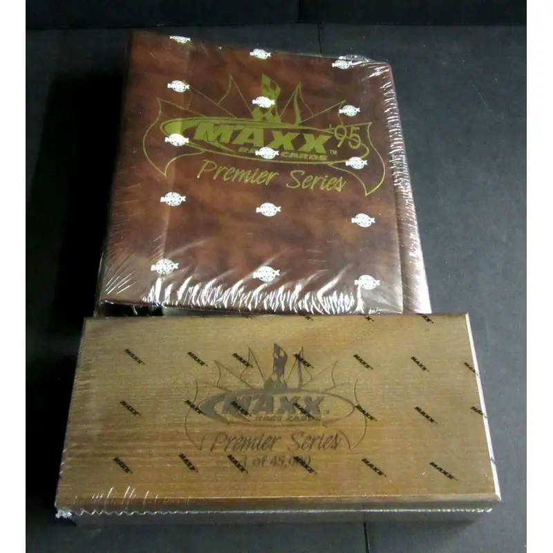1995 Maxx Racing Race Cards Wooden Box Factory Set (w/ Brown Binder)
